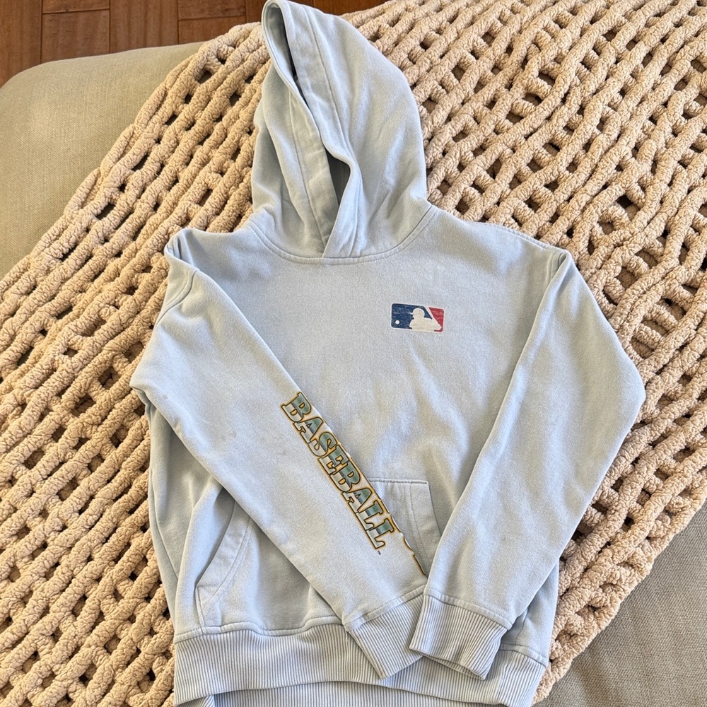 MLB Light Blue Hoodie with Logo
